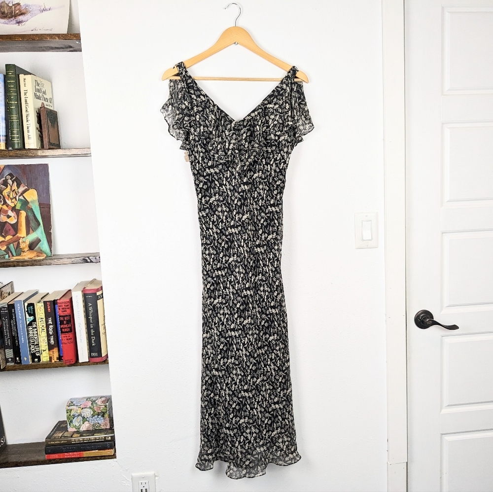 Vintage 90s 100% Silk Flowy Summer Dress